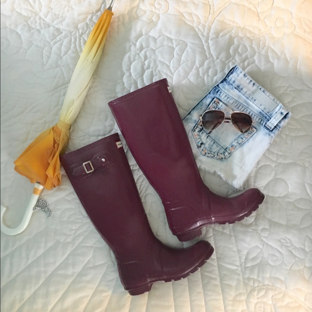 Hunter Tall Rain Boots in Plum